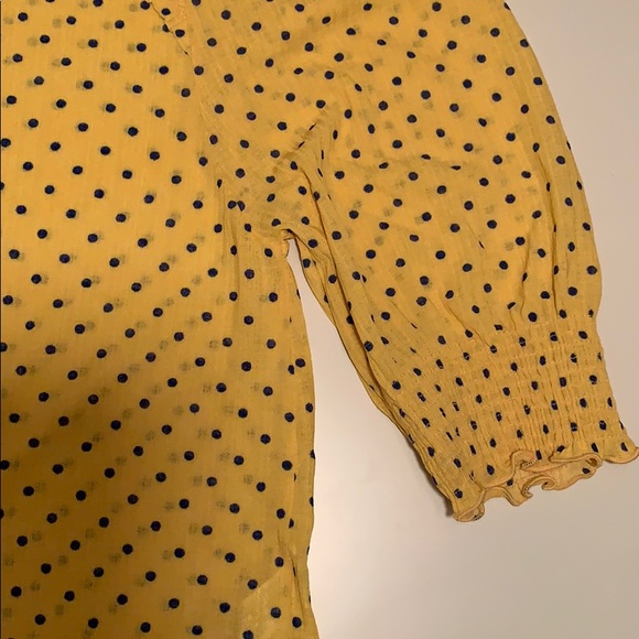 Zara Yellow Polka Dot Shirt - Picture 3 of 3